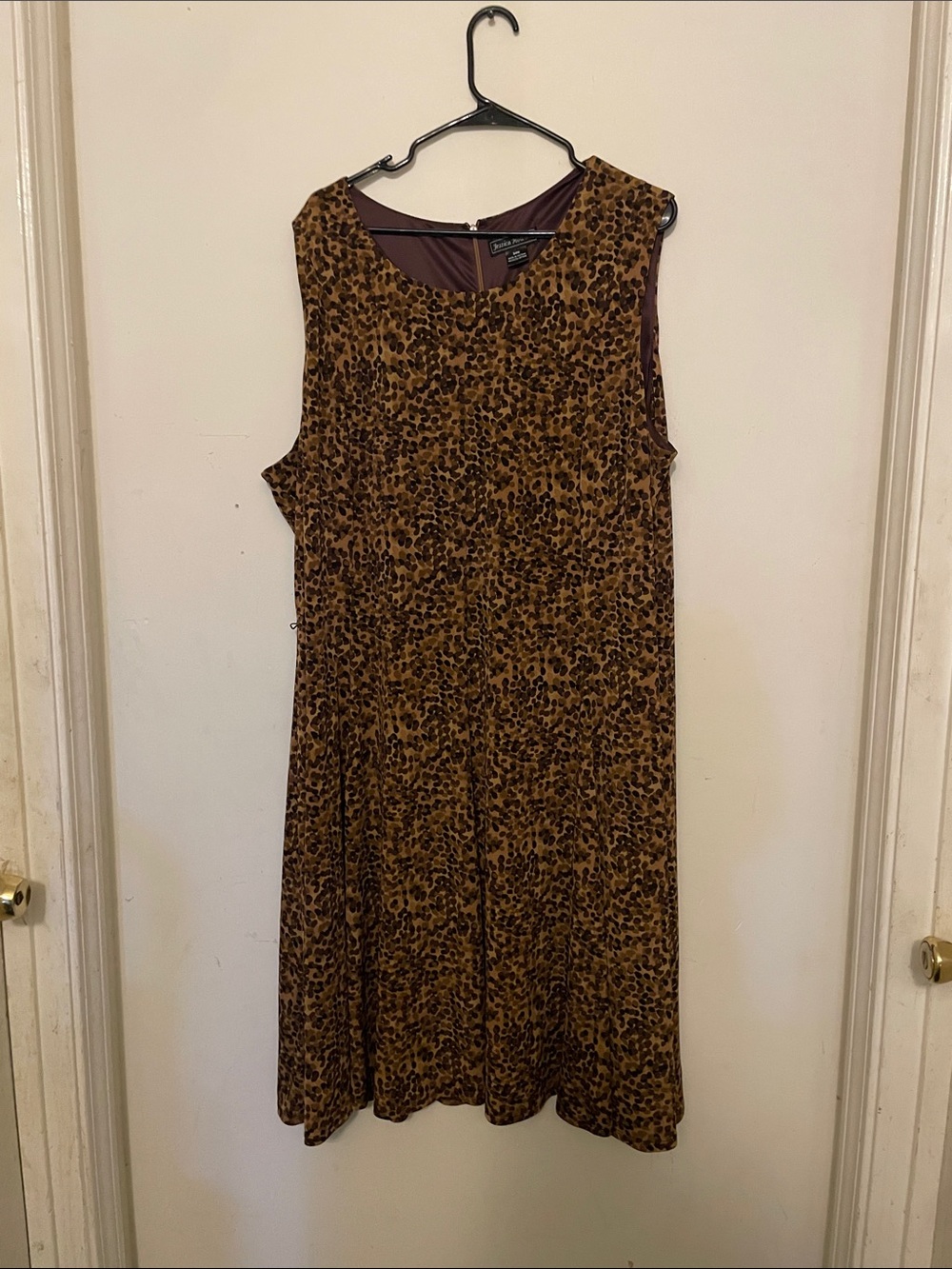 Jessica Howard Brown Leopard Print Sleeveless A-Line Dress